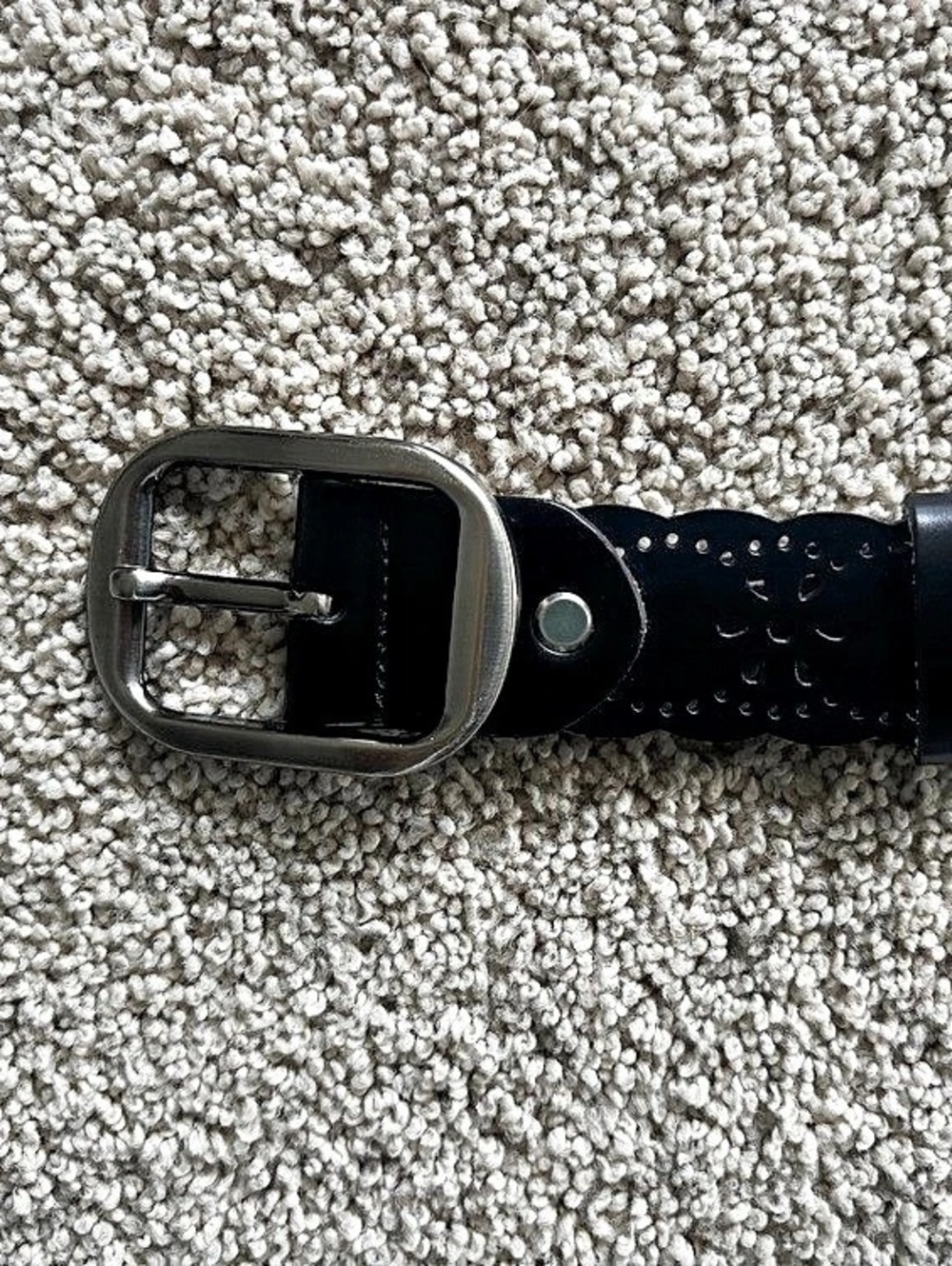 Black Belt with Silver-Tone Buckle